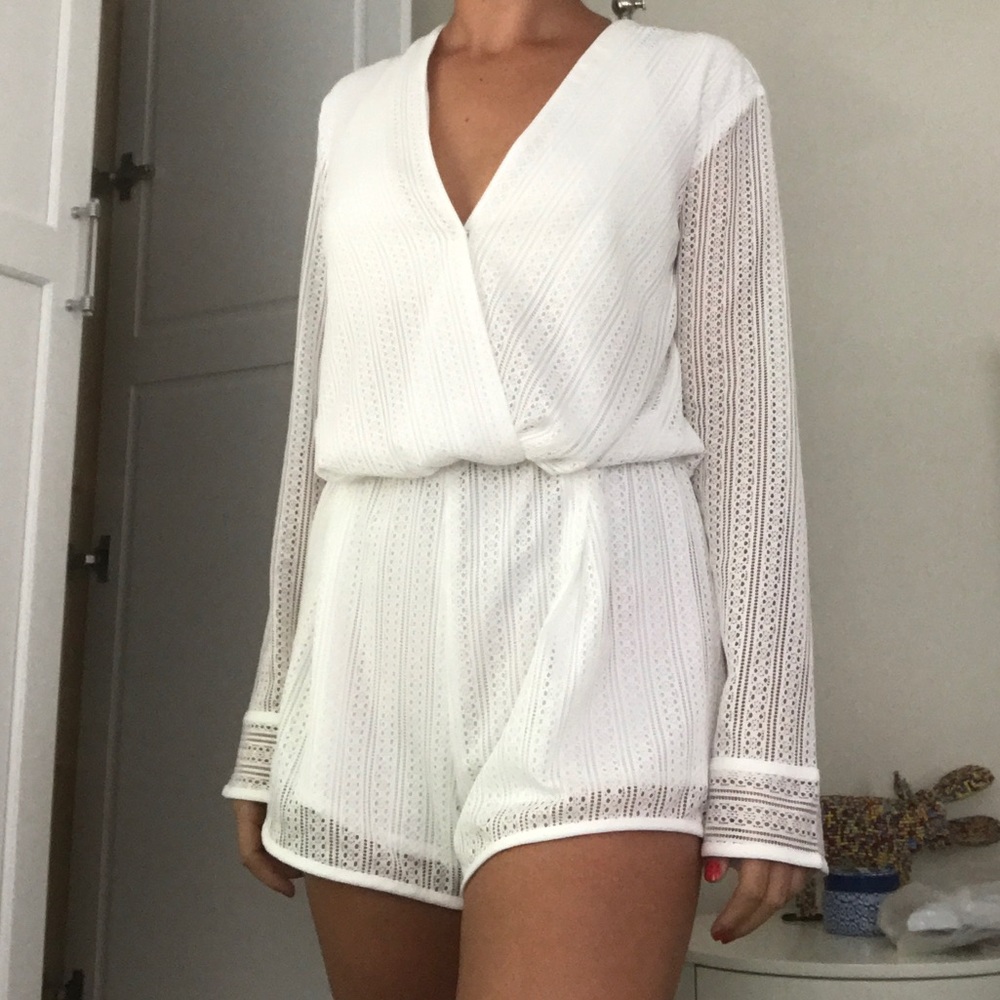 Endless Rose White Long-Sleeve Romper